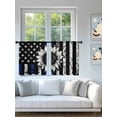 thumbnail image 4 of Sheer Curtains 45 Inch Length 2 Panels Set for Kitchen, American Flag Semi Sheer Curtains for Windows, Farmhouse Sunflowers Shabby Chic Country Black Blue Voile Window Treatments Rod Pocket Curtain, 4 of 7