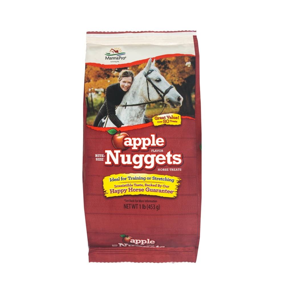 Manna Pro Apple Flavored BiteSized Nuggets Horse Treats, 1 Pounds
