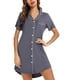 thumbnail image 2 of Camisón con botones para mujer - Camisa de dormir de manga corta/larga - Pijama de lactancia estilo boyfriend - Ropa de dormir suave de viscosa, 2 of 5