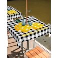 thumbnail image 2 of Outdoor Tablecloth with Umbrella Hole for Patio/Picnic/Party/Camping, Yellow Lemons Waterproof Table Cloth Square Cover Washable, Summer Botanical Black White Plaid Farmhouse (54"x 54"), 2 of 8