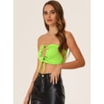 thumbnail image 2 of Camisola Y2K para mujer, entrecruzada, ahuecada, para fiesta, Club, recortada, camisola, chaleco de tubo Verde M, 2 of 5