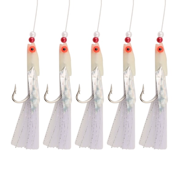 Mosiee 5Pcsluminous Fishing Rigs Fishing Sabiki Rigs Sabiki Fishing Lures Bait Rigs,Fishing Rigs Saltwater String Hook For Freshwater