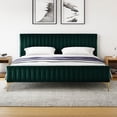 thumbnail image 4 of Omax Decor Julia Upholstered Fabric King Platform Bed in Green Velvet, 4 of 4