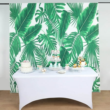 Image of Efavormart 8FTx8FT | Tropical Plants Vinyl Party Backdrop Green Leaves Photography Background Party Banner