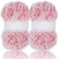 AUQ 2 Skeins / 6 Skeins Super Soft Fur Yarn Chunky Fluffy Faux Fur Yarn Eyelash Yarn for Crochet Knit - Total Length 2×32m (2×35yds,50g×2)