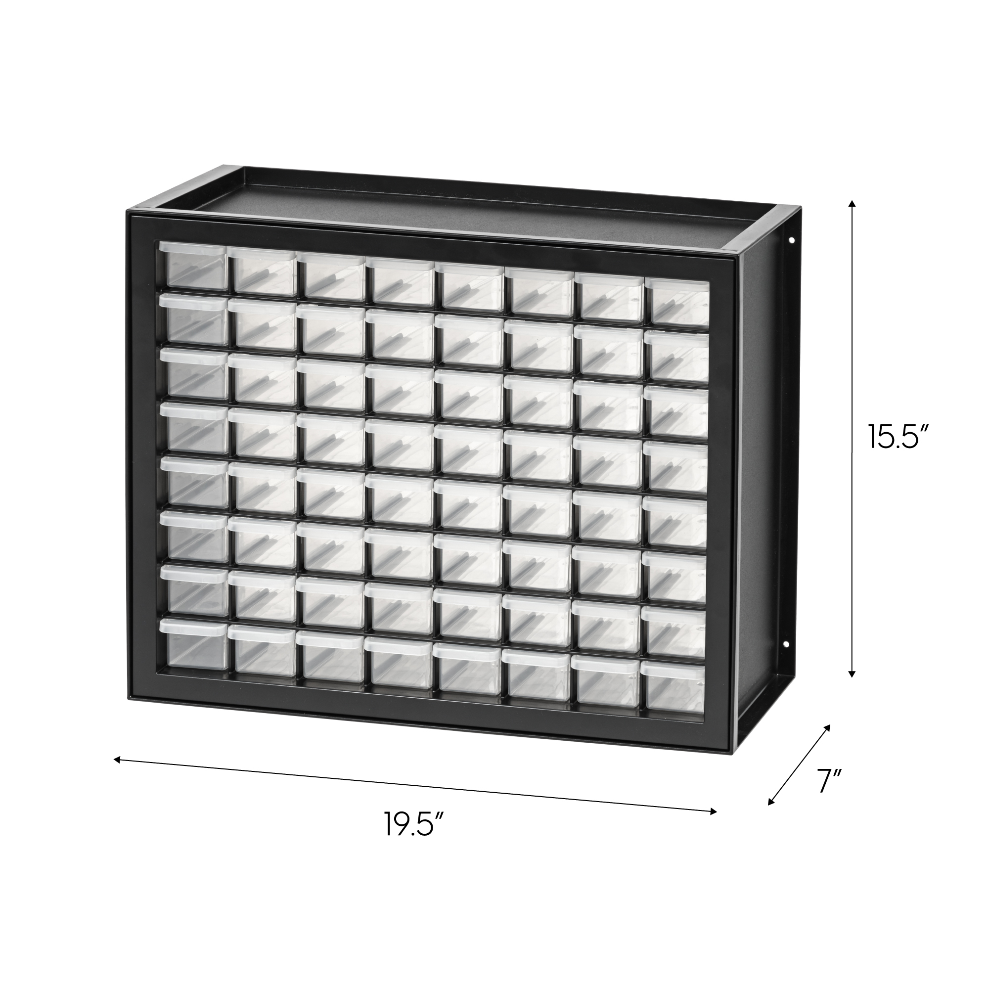IRIS 64 Drawer Stackable Storage Cabinet for Hardware Parts Crafts, Black Small Brick Organizer Utility Chest