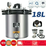 TOP.E New 18 Liter Steam Autoclave Sterilizer Lab Stainless Steel Pressure Sterilizer
