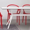thumbnail image 4 of Luxury Commercial Living 71" White Sleek Rectangular Outdoor Patio Dining Table, 4 of 8