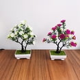 thumbnail image 4 of Simulation Bonsai Fade-less Clear Texture Realistic No Watering Plastic Decorate Full of Vitality Vibrant Not Wither Simulation Bonsai Party Decor-Rose Red, 4 of 6