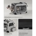 thumbnail image 3 of 36 Inches Collapsible Soft Dog Crate, Portable Travel Dog Crate for Indoor and Outdoor Use, Dog Carrier Kennel with Safety Zippers, for Living Room, Car, Travelling, Smoke Gray, 3 of 7