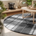 thumbnail image 3 of Round Rugs 6Ft, Black Buffalo Plaid Round Area Rug Washable Indoor Throw Carpet, Farmhouse Modern Checkered Soft Non Slip Circle Rug for Office Cabinet Home Decor Aesthetic, 3 of 8