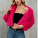 thumbnail image 5 of Chaqueta de abrigo cálida para mujer, de invierno, lisa, con cuello vuelto, 5 of 9