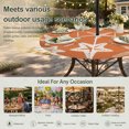 thumbnail image 6 of Round Outdoor Tablecloth with Umbrella Hole and Zipper, Orange Starfish Coastal Tablecloth with Elastic Waterproof, Nautical Summer Ocean Abstract Art Patio Table Covers for 36" - 44" Pool Tables, 6 of 9