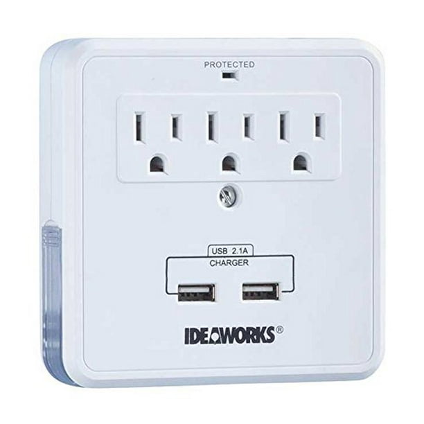 Wall Outlet Surge Protector, Ideaworks Charging Power Usb Plug Surge  Protector