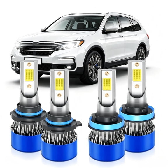 soukeo Fit for Honda Pilot 2006-2018 LED Headlight Bulbs,High Beam 9005 Low Beam H11,1:1 Halogen Size,Plug and Play,6500K Cool White,4pcs