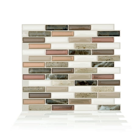 Smart Tiles 10.20 in x 9 in Peel and Stick Self-Adhesive Mosaic Backsplash Wall Tile - Milenza Taddio