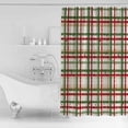 thumbnail image 2 of Shower Curtain, Abstract Red Green Line Waterproof Shower Curtain Set with Hooks for Bathroom Showers,Stalls and Bathtubs,36x72In Watercolor Geometric Plaid, 2 of 9
