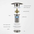 thumbnail image 4 of Desagüe Universal para Lavabo Desagüe para Lavabo Desagüe con Filtro Desagüe Sin Rebosadero Desagüe para Lavabo de Encimera Cromado Sin Rebosadero Lavabo de Baño, 4 of 5