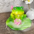 thumbnail image 4 of Hzzsbu 1 Pc Ceramic Frog Incense Holder with Lotus Leaf Tray Small Cute Animal Statue Aromatherapy Incense Burner Home Ornament, 4 of 7