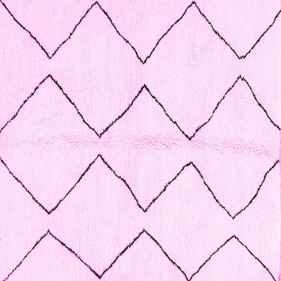 Ahgly Company Indoor Square Solid Pink Modern Area Rugs, 6' Square