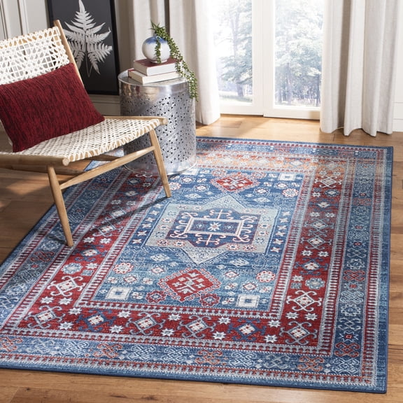 Safavieh Kazak Caymen Geometric Area Rug, Red/Blue, 4' x 6'