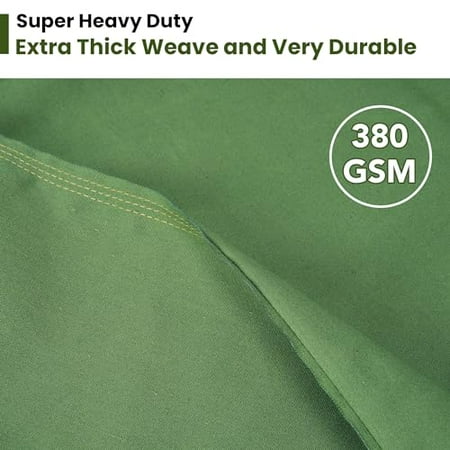Rengue 12x20FT Heavy Duty Tarp Durable Canvas Tarps with Metal Grommets Every 24 Inches Dust-Proof Tarps for Canopy Roof Tent Camping Boat Patio Pool Rv (Green)