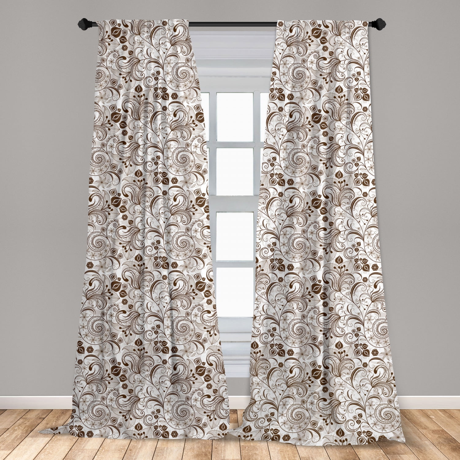 1 Pair Of WILLOW Soft Tree Design Eyelet Ring Top Lined Ready Made Curtains 