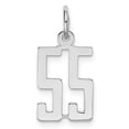 thumbnail image 1 of FB Jewels Sterling Silver Rhodium-plated Small Elongated Pol Number 55 Charm, 1 of 2