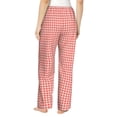 thumbnail image 3 of Balery Houndstooth With Red And White print Women's Pajama Pants,Ultra Lightweight Pjs,Lounge Pant-Medium, 3 of 9