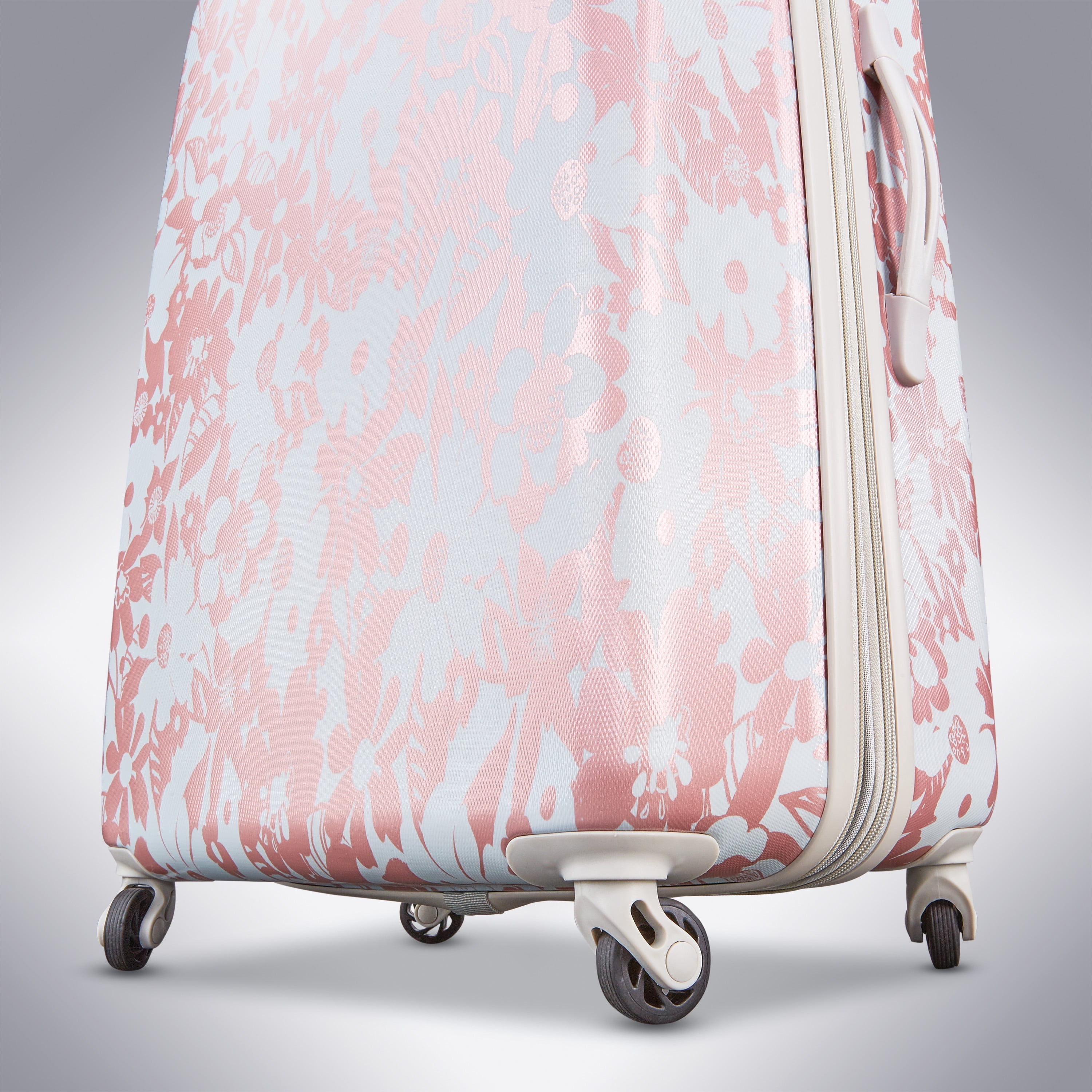American Tourister Arabella Hardside Carry on Spinner Wheels Luggage Suitcase - Floral Rose Gold