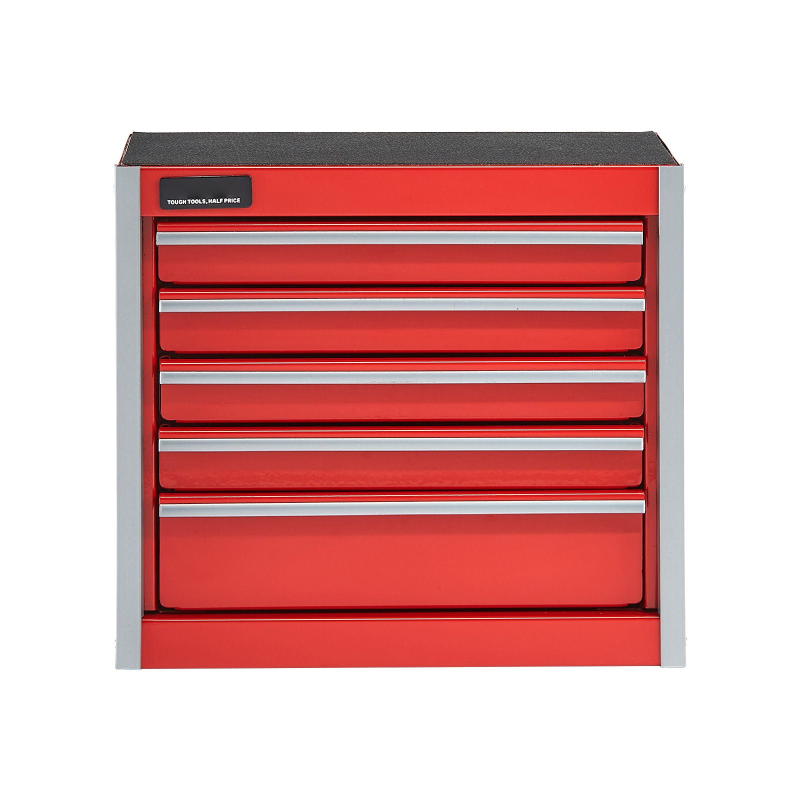 Metal Tool Box 8.6 Inch 5 Drawers 0.5mm Steel Powder Coated Red for Office Workshop Storage