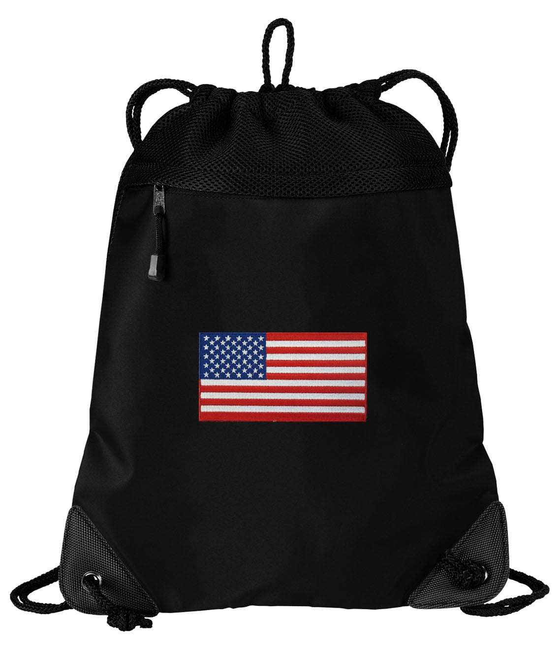 Drawstring Backpack American Flag Stripes Bags