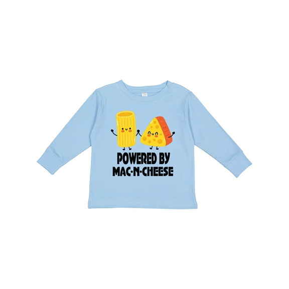 Inktastic Powered by Mac N Cheese Boys or Girls Long Sleeve Toddler T-Shirt