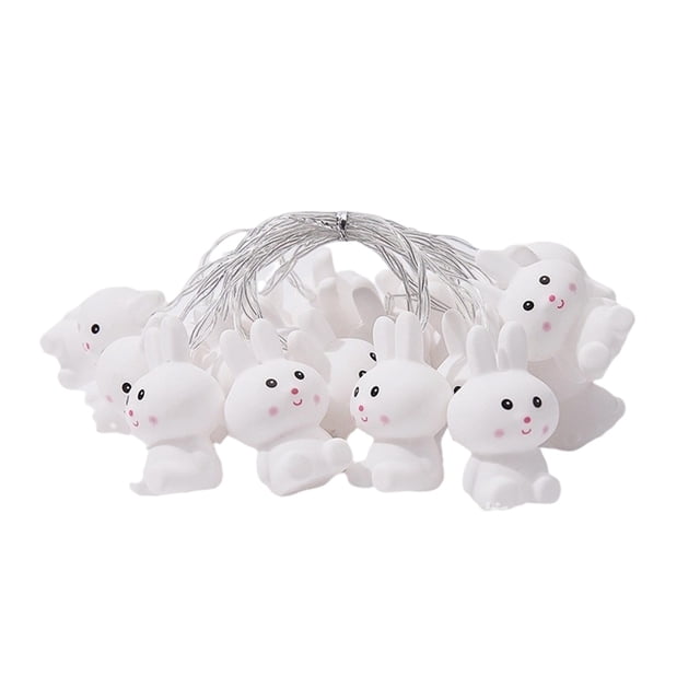 Eoozwa Easter String Lights White Decorative LED for Home Holiday Party Indoor Decorations Spring Garland with Light Plug In Festival