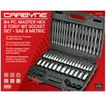 thumbnail image 3 of CARBYNE Master Hex & Torx Bit Socket Set, 84 Piece | SAE & Metric, S2 Steel Bits | 1/4", 3/8" & 1/2" Drive.  From a Family-Run Tool Company Based in the U.S.A., 3 of 10