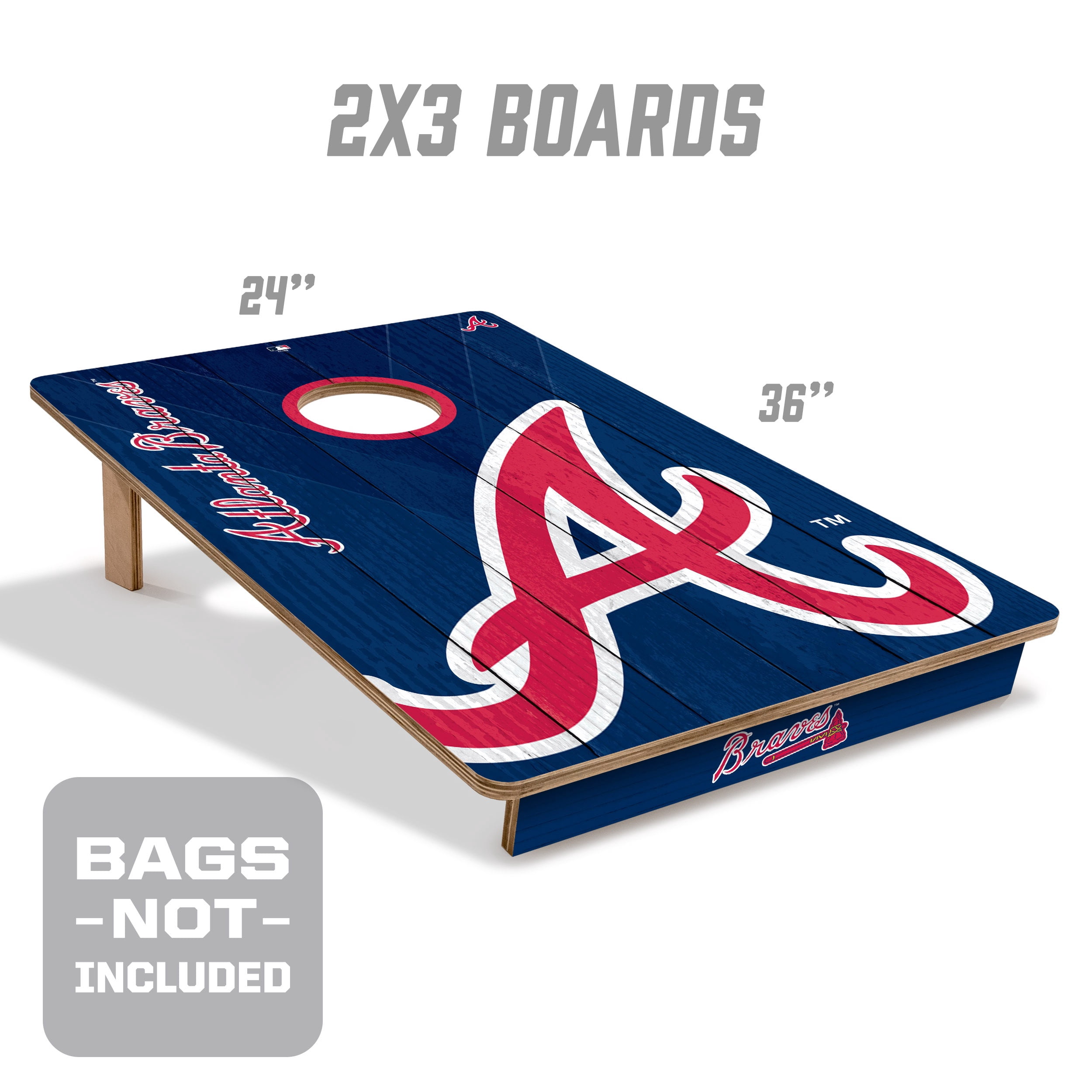 YouTheFan MLB Atlanta Braves 2' x 3' Cornhole Game No Bags