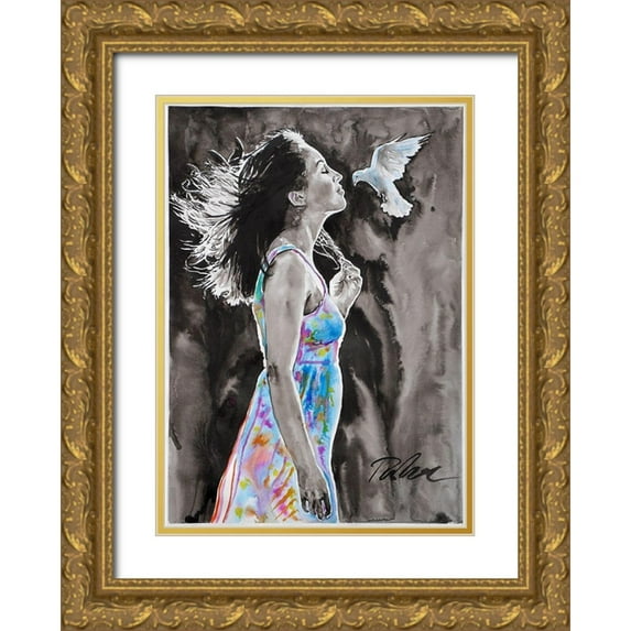 Tashe 14x18 Gold Ornate Wood Framed with Double Matting Museum Art Print Titled - Inspired