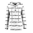 thumbnail image 5 of Jinhomg Trendy Striped Sweatshirt for Women Lightweight Comfy Long Sleeve Button Collar Pullovers Fall Casual Loose Drawstring Hoodies with Pocket Prime Day 2025 White M, 5 of 7