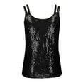 thumbnail image 4 of Women's Sequin Sparkly Tank Top Camisoles Summer Sleeveless Shirts Casual Solid Color Cami Blouses for Club Party Performance V-Neck Concert Vests Outfits, 4 of 7
