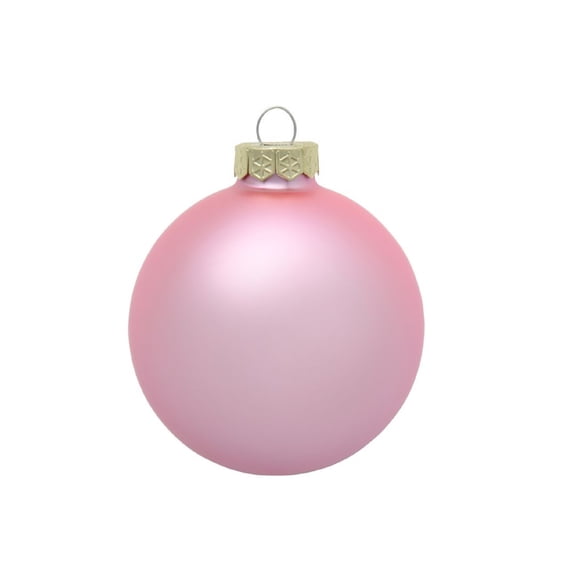 Whitehurst Petite Matte Finish Glass Christmas Ball Ornaments - 1.25" (30mm) - Baby Pink - 40ct