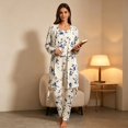thumbnail image 5 of Eternatastic Women's 3 Piece Knit Lounge Set Pajama Long Sleeve Cardigan Sleeveless Top Pants Sweatsuit Pjs Sets, 5 of 8