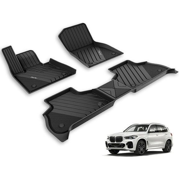 3W Floor For BMW X5 2019-2023 Front Rear 2 Rows Carpet Mats Harmless Heavy Duty Custom Fit Floor Mats Liner Black