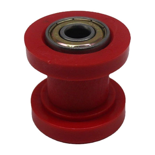 Sidaley Tensor de cadena de motocicleta de 8mm, polea de guía deslizante de rodillo Universal, pieza de modificación de repuesto profesional Accesorios para motos Rojo