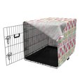 thumbnail image 3 of Cactus Print Dog Crate Cover, Illustration of Celebrating Scene Cinco de Mayo Festival in Mexico, Easy to Use Pet Kennel Cover for Dogs, 35" x 23" x 27", White and Multicolor, by Ambesonne, 3 of 6