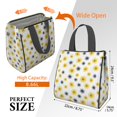 thumbnail image 3 of Daisy Pioneer Flower and Sunflowers Insulated Lunch Bag for Women Men, Large Portable Soft Cooler Tote, Thermal Food Storage Bag with Pearl Cotton, 8.66L, 8.75"x5.75"x9.5", 3 of 6
