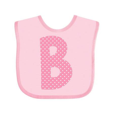 

Inktastic Pink and White Polka Dots Letter B Gift Baby Boy or Baby Girl Bib