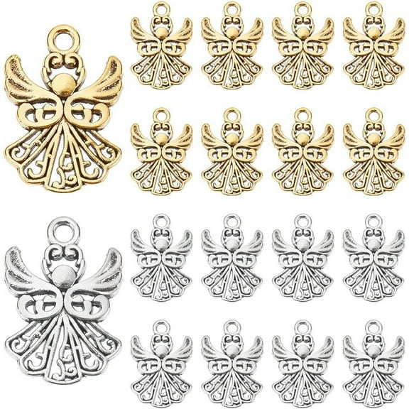 Tibetan Style Angel Charm Pendants - Fairy and Easter Dangle Charms for DIY Bracelet Necklace Jewelry Making