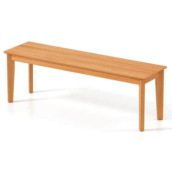 Gymax 55'' Teak Wood Bench 3-Person Backless Seating w/ 880 LBS Weight Capacity