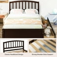 thumbnail image 6 of PAPROOS Wood Platform Bed with Storage, Twin Size Bed Frame with 2 Drawers, No Box Spring Needed, Espresso, 6 of 11