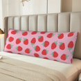 thumbnail image 2 of Balery Hand Drawn Strawberry Funda Protectora para Almohada Corporal de Algodón Hipoalergénico con Cierre(55 x 21 pulgadas), Almohadas No Incluidas, 2 of 7
